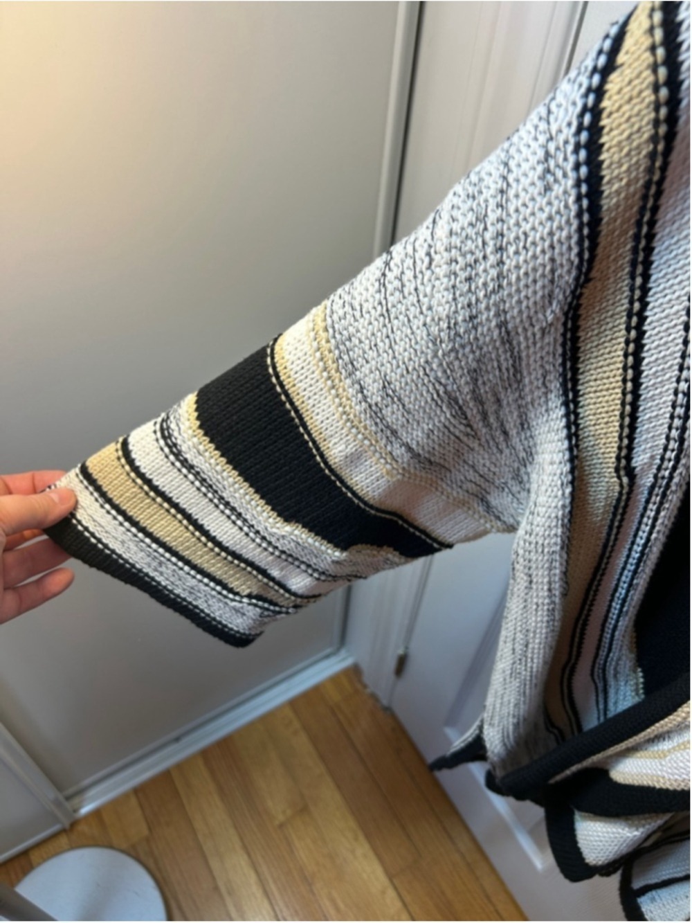 Wynne collection Marla Wynne Open-Front Striped Women's Cardigan Sweater Large - Picture 5 of 7